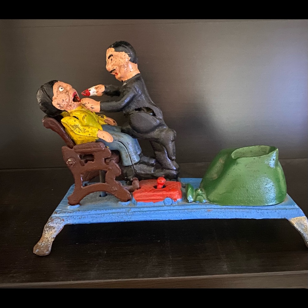 Vintage Cast Iron Dentist mechanical bank
